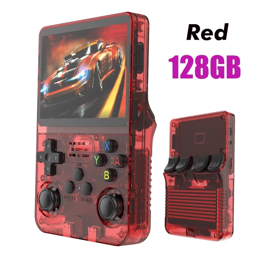 128G  Retro Handheld Video Game Console Linux System 3.5 Inch IPS Screen R35S Pro Portable Pocket Video Player 64GB Games
