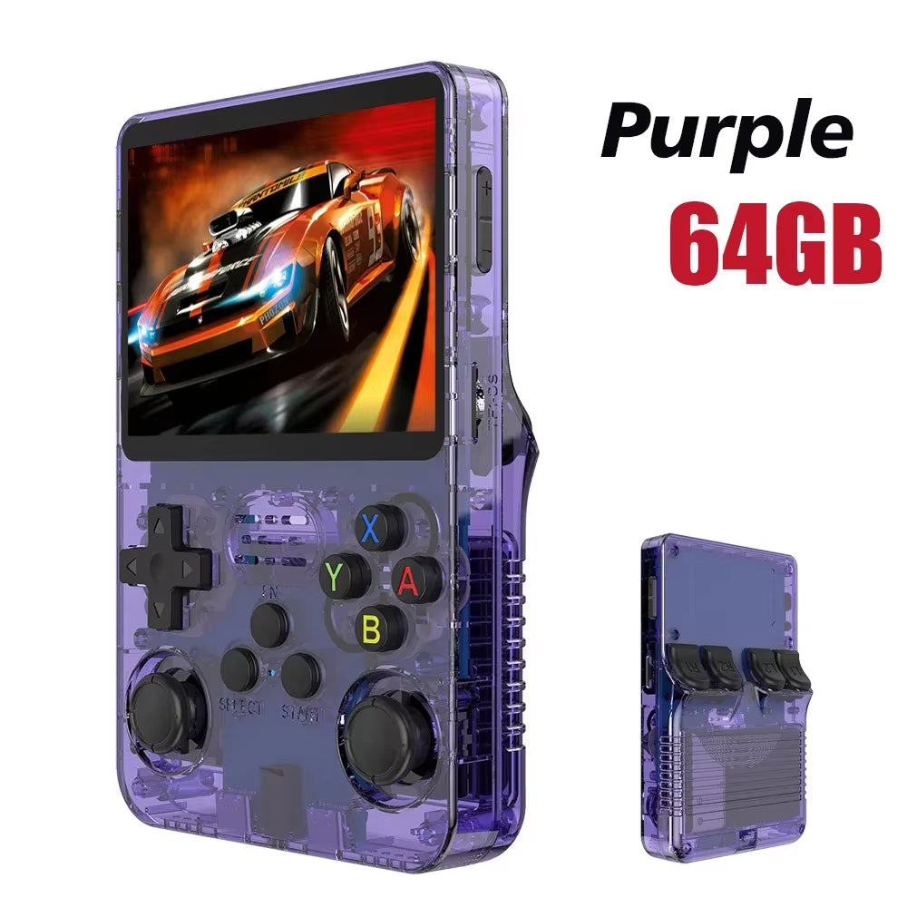 128G  Retro Handheld Video Game Console Linux System 3.5 Inch IPS Screen R35S Pro Portable Pocket Video Player 64GB Games