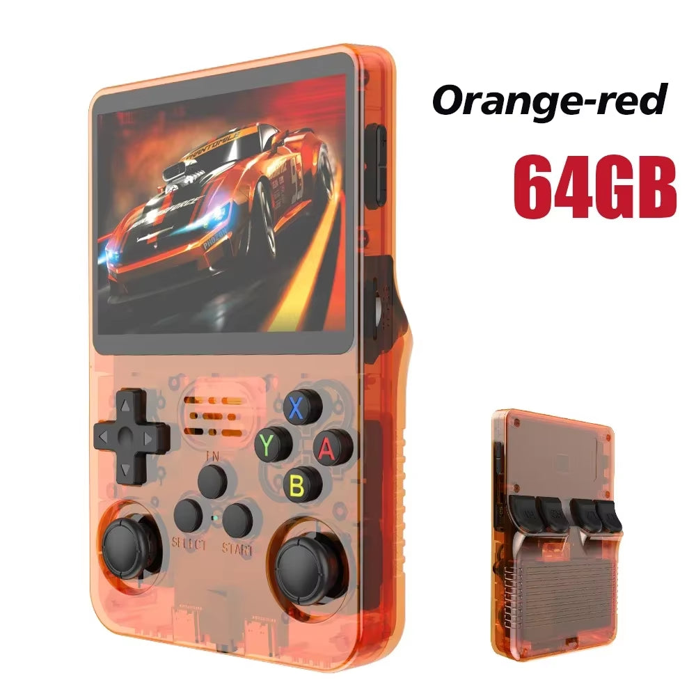 128G  Retro Handheld Video Game Console Linux System 3.5 Inch IPS Screen R35S Pro Portable Pocket Video Player 64GB Games