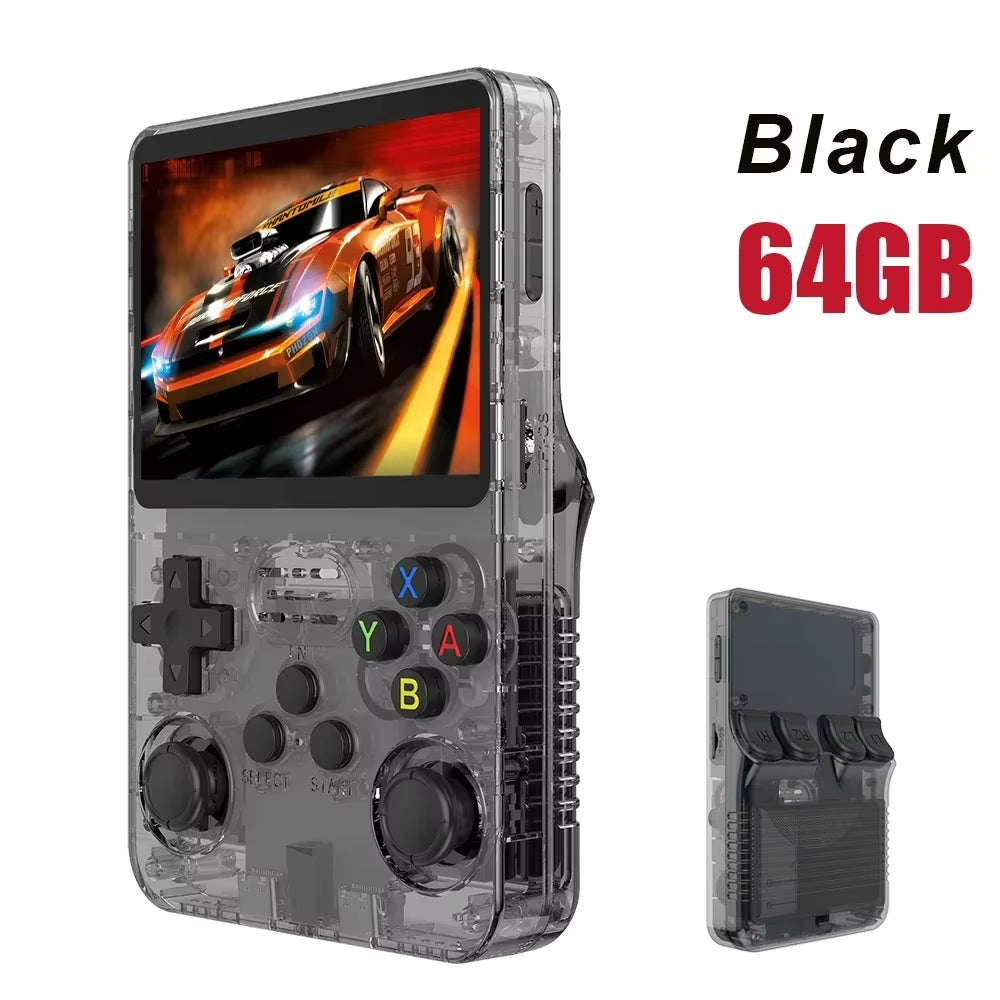 128G  Retro Handheld Video Game Console Linux System 3.5 Inch IPS Screen R35S Pro Portable Pocket Video Player 64GB Games