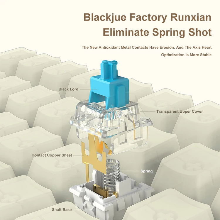 AK992 Wired Mechanical Keyboard 98-Key Full Layout Hot-Swap USB Gaming Keyboard Multimedia Key Knob for Desktop PC Laptop