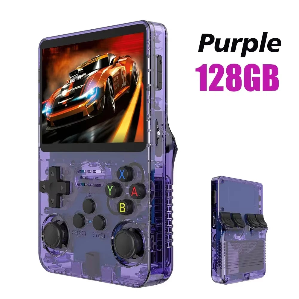 128G  Retro Handheld Video Game Console Linux System 3.5 Inch IPS Screen R35S Pro Portable Pocket Video Player 64GB Games