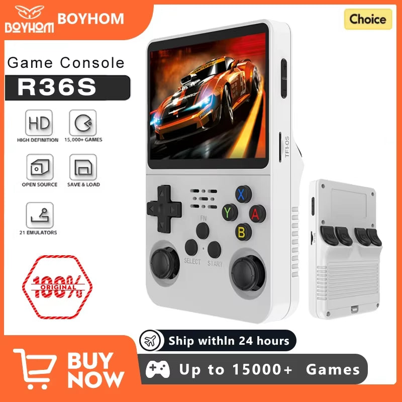 128G  Retro Handheld Video Game Console Linux System 3.5 Inch IPS Screen R35S Pro Portable Pocket Video Player 64GB Games