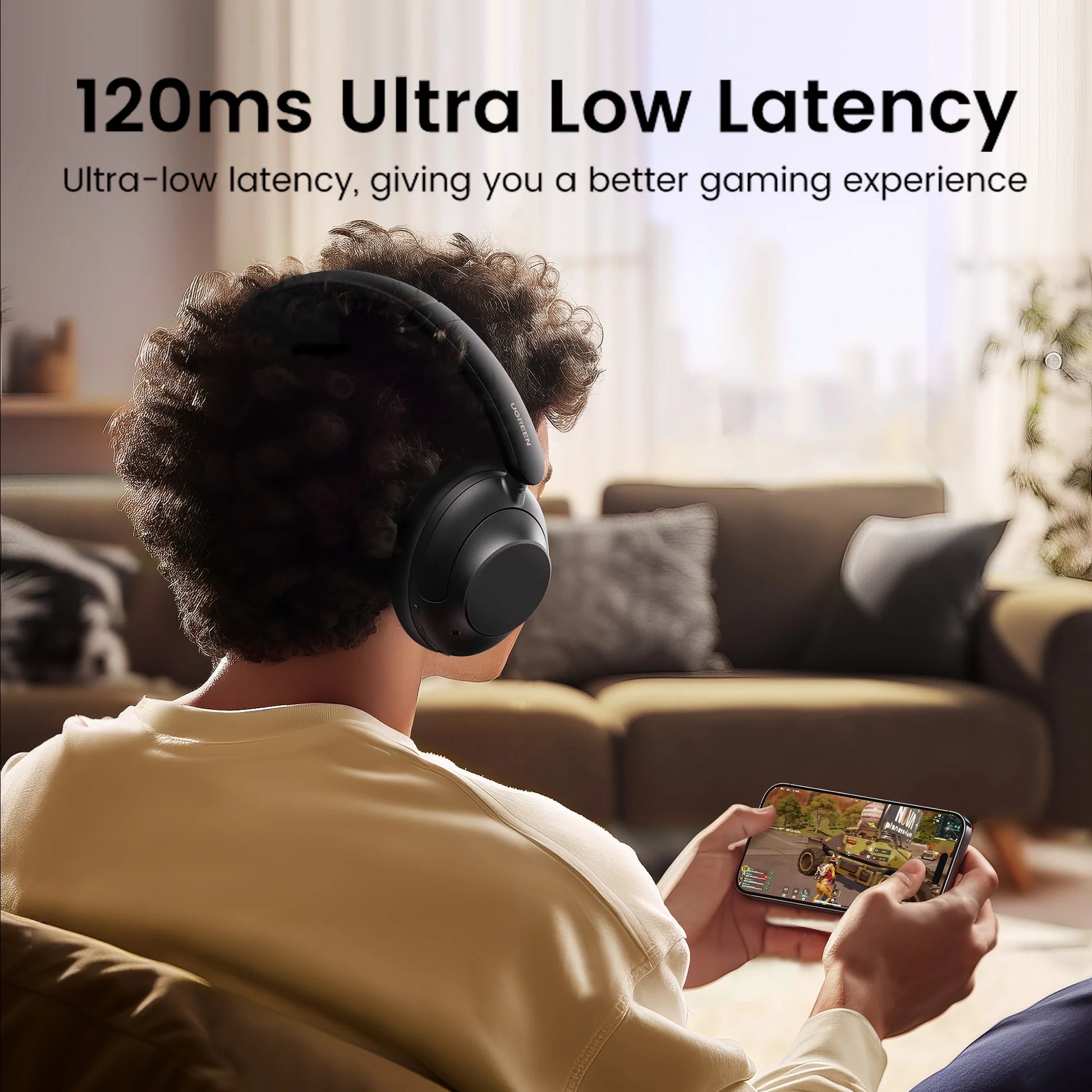 Max5 Bluetooth Noise Cancelling Headphones, over Ear, 90H Playtime, Black