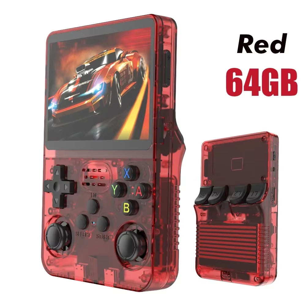 128G  Retro Handheld Video Game Console Linux System 3.5 Inch IPS Screen R35S Pro Portable Pocket Video Player 64GB Games