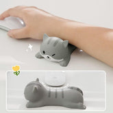 Cute Wrist Rest Support for Mouse Keyboard Computer Elbow Pad Arm Rest for Desk Ergonomic Kawaii Office Supplies Slow Rising PU Mouse Pad Cat