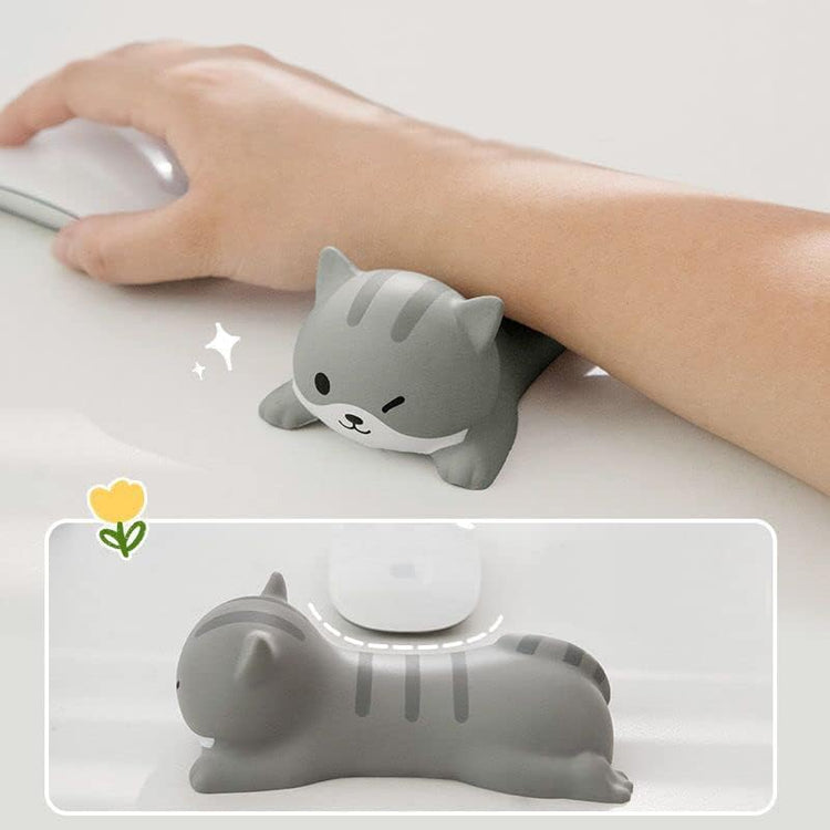 Cute Wrist Rest Support for Mouse Keyboard Computer Elbow Pad Arm Rest for Desk Ergonomic Kawaii Office Supplies Slow Rising PU Mouse Pad Cat