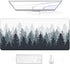 Large Gaming Mouse Pad, Forest Theme XXL 35.4 X 15.7 in Desk Pad Stitched Non-Slip Rubber Long Computer Mousepad Thin Extended Full Size Desk Mat for Desktop, Laptop, Wireless Mice, White