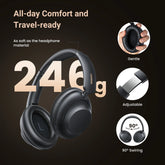 Max5 Bluetooth Noise Cancelling Headphones, over Ear, 90H Playtime, Black