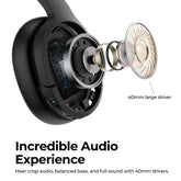 Wireless Headphones Active Noise Cancelling over Ear with Travel Case 30H Playtime