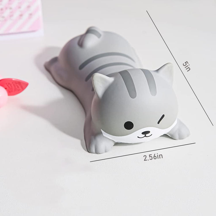 Cute Wrist Rest Support for Mouse Keyboard Computer Elbow Pad Arm Rest for Desk Ergonomic Kawaii Office Supplies Slow Rising PU Mouse Pad Cat