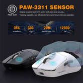 Wireless Gaming Mouse,Long Battery Standby,3 Mode Wired/2.4G/Bluetooth 5.1 Portable Rechargeable Gaming Mice for Pc/Mac/Computer/Laptop/Tablet,White