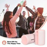 Portable Bluetooth Speaker, IPX7 Waterproof Wireless Speaker with Bluetooth 5.0, TWS Mini Speaker for Outdoor/Party/Beach/Travel/Gifts, Pink