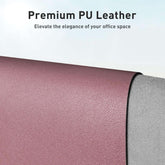 Leather Office Desk Mouse Pad Protector, Non-Slip PU Leather Laptop Desk Blotter/Mat, Waterproof Writing Pad for Office and Home, Dark Pink, 23.6" X 13.7"