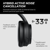 Wireless Headphones Active Noise Cancelling over Ear with Travel Case 30H Playtime