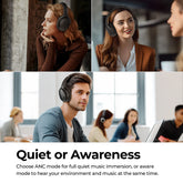 Wireless Headphones Active Noise Cancelling over Ear with Travel Case 30H Playtime