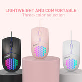 Wired RGB Backlit Honeycomb Shell Gaming Mouse