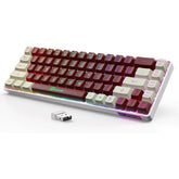 Wireless Gaming Keyboard Rechargeable Backlit Gaming Keyboard 68 Keys English/Spanish Layout 2.4G Keyboard for PC