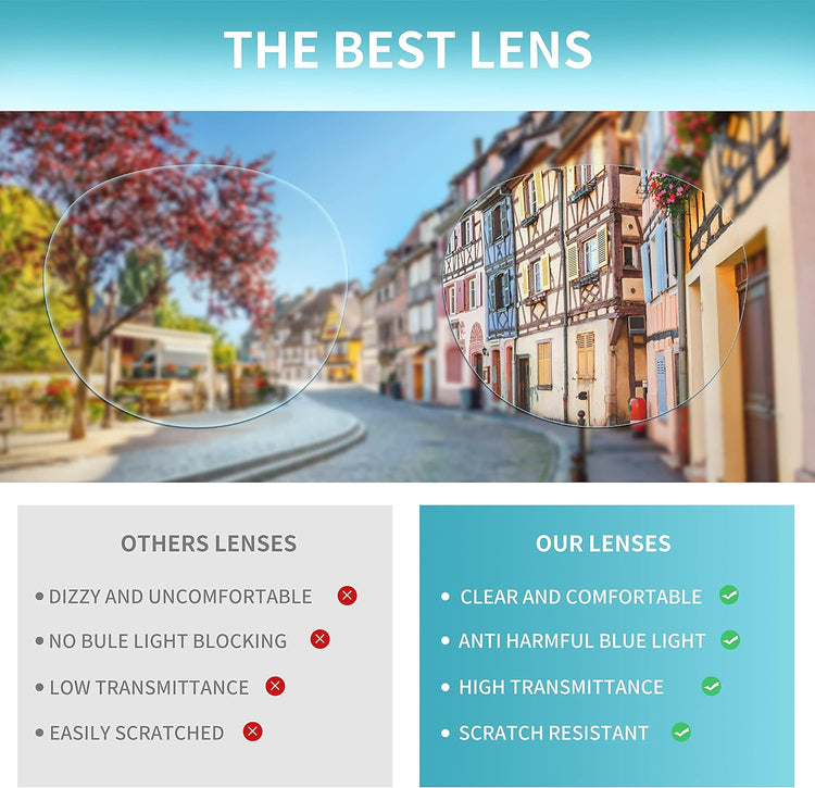 Reading Glasses for Women - Blue Light Blocking Ladies Spring Hinge Readers with Pouches anti Eyestrain/Glare Women&