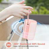 Portable Bluetooth Speaker, IPX7 Waterproof Wireless Speaker with Bluetooth 5.0, TWS Mini Speaker for Outdoor/Party/Beach/Travel/Gifts, Pink