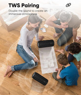 Portable Bluetooth Speaker, Wireless Speaker with Deep Bass Sound, Outdoor Speakers with Bluetooth 5.0, 30H Playtime, Dual Pairing for Home,Party