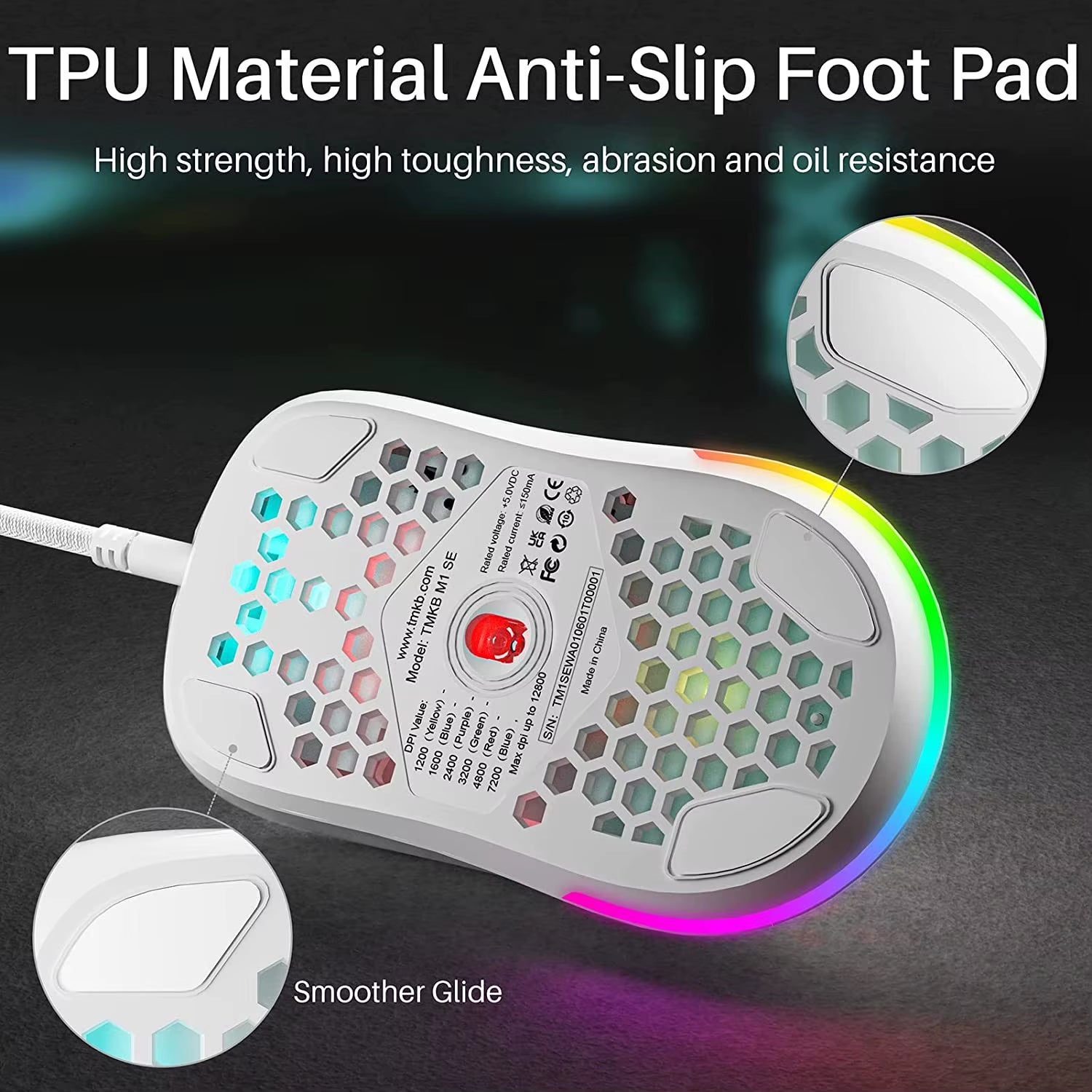 TMKB M1SE 12800DPI Ergonomic Bluetooth Mice USB Mouse Gaming RGB Mause Gamer Mouse 6 Button LED Silent Mice for PC Laptop Comput