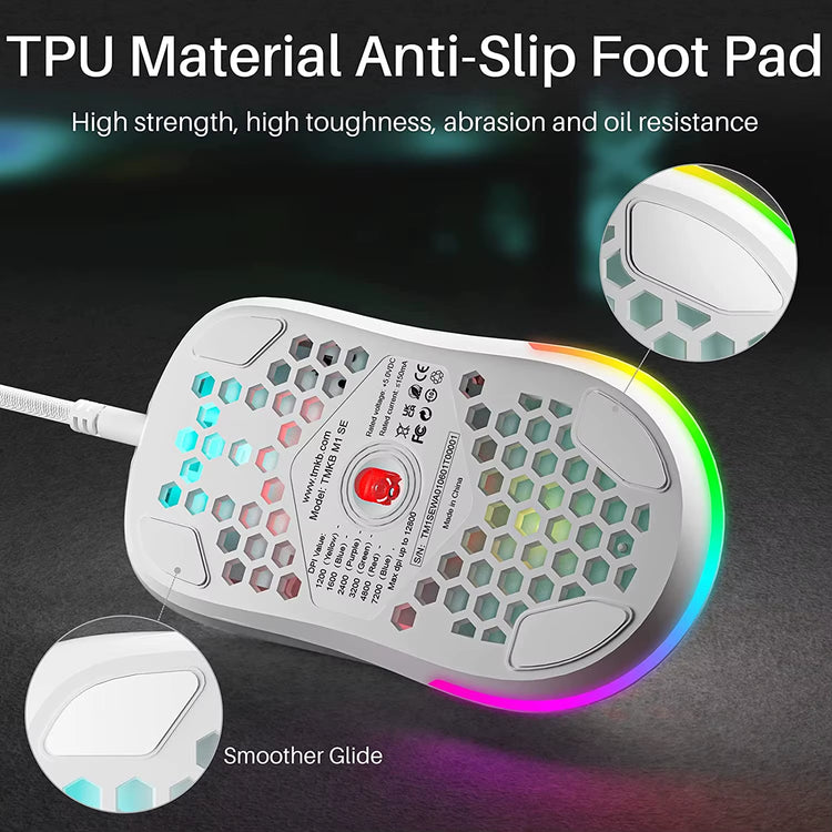 TMKB M1SE 12800DPI Ergonomic Bluetooth Mice USB Mouse Gaming RGB Mause Gamer Mouse 6 Button LED Silent Mice for PC Laptop Comput