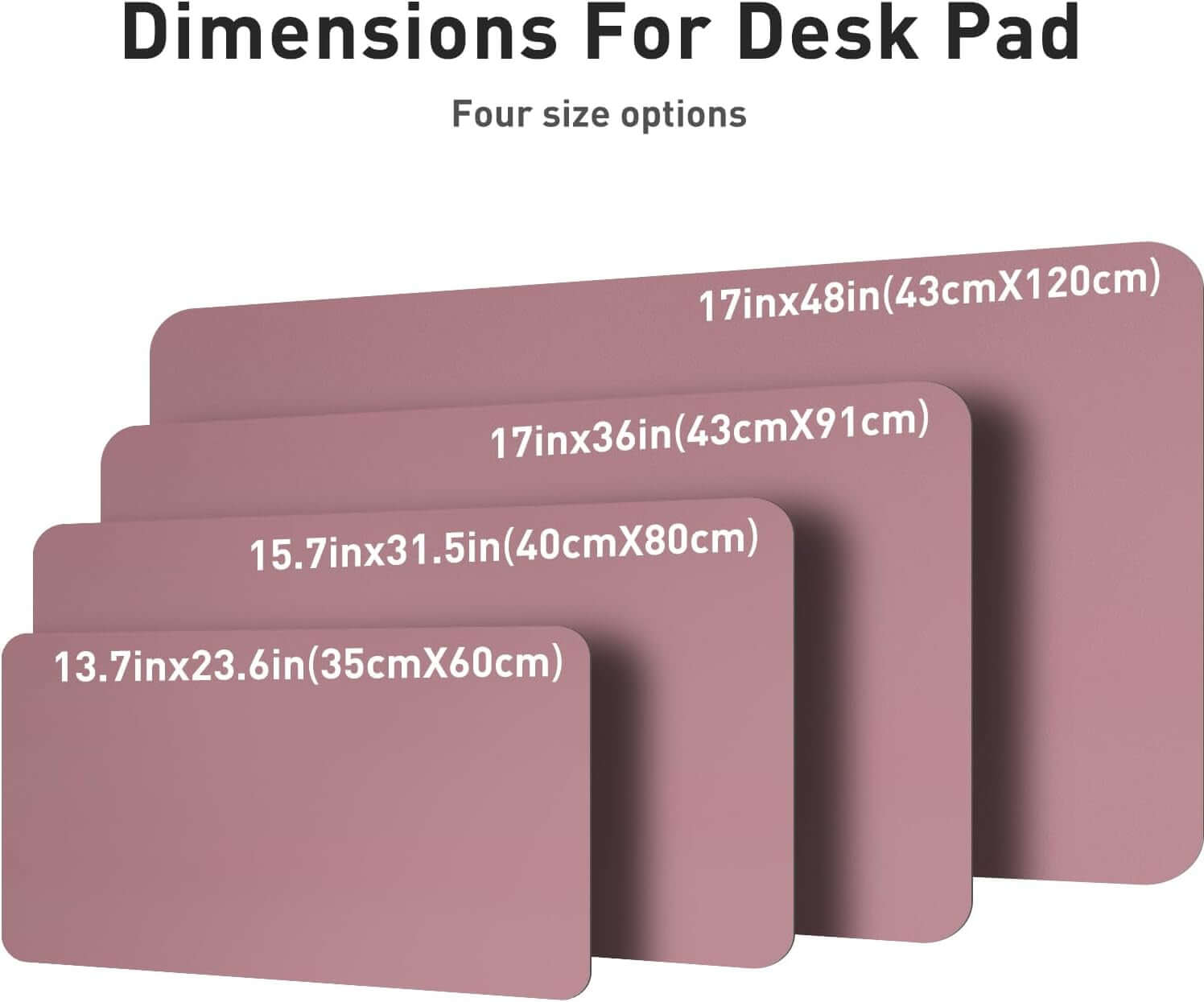 Leather Office Desk Mouse Pad Protector, Non-Slip PU Leather Laptop Desk Blotter/Mat, Waterproof Writing Pad for Office and Home, Dark Pink, 23.6" X 13.7"