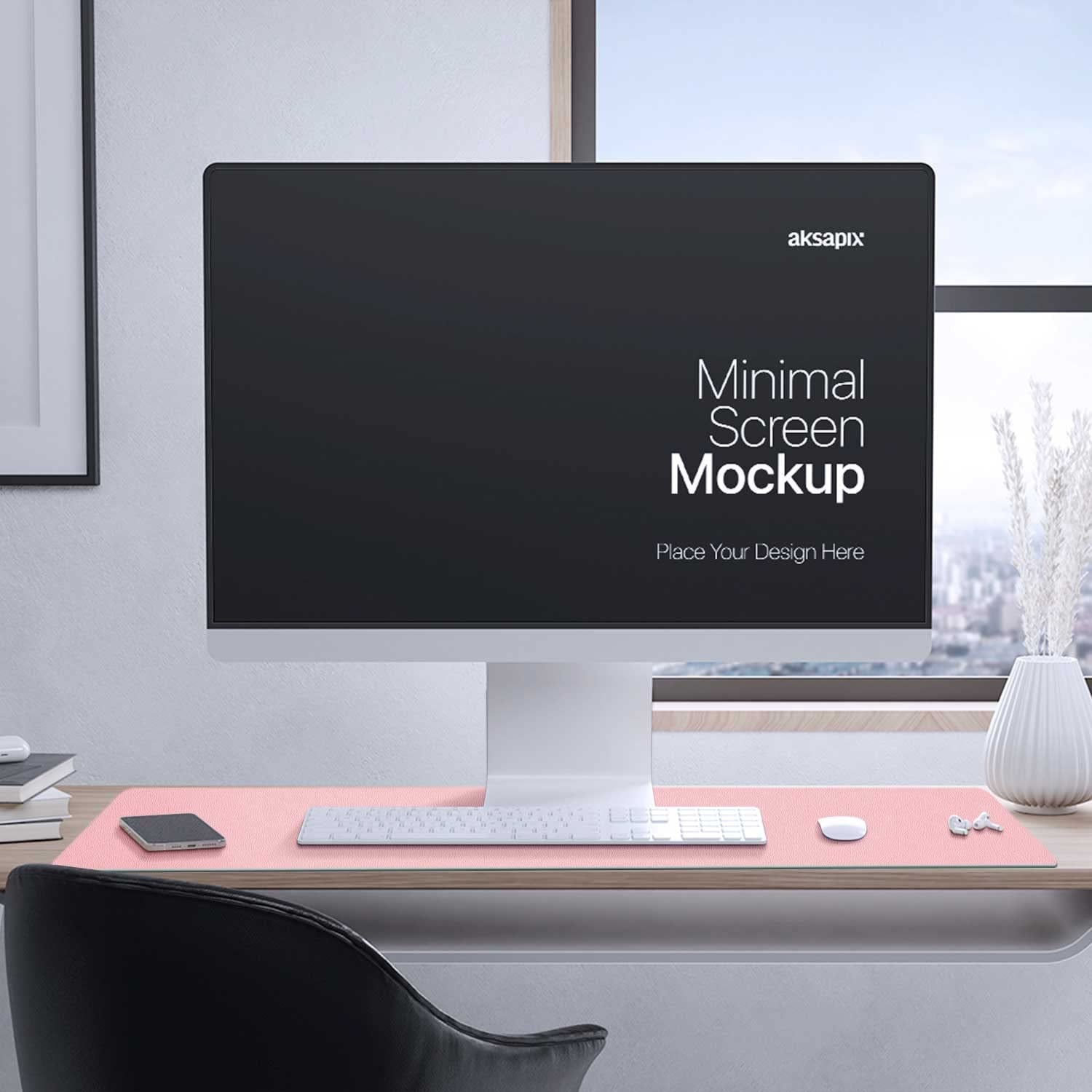 Desk Mat Large Protector Pad - Multifunctional Dual-Sided Office Desk Pad,Smooth Surface Soft Mouse Pad, Waterproof Desk Mat for Desktop, Pu Leather Desk Cover for Office/Home(Pink, 23.6" X 13.7")