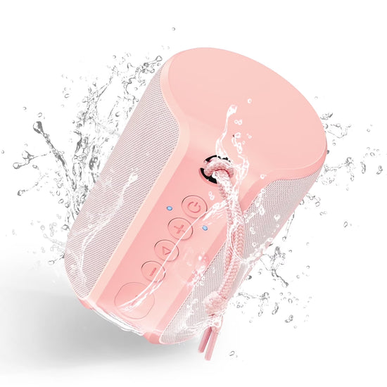 Portable Bluetooth Speaker, IPX7 Waterproof Wireless Speaker with Bluetooth 5.0, TWS Mini Speaker for Outdoor/Party/Beach/Travel/Gifts, Pink