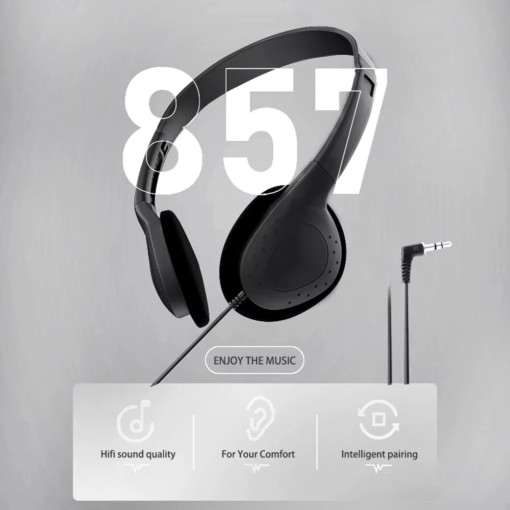3.5Mm Wired Computer Headphone No Microphone Gaming Headset Noise Canceling Sports MP3 Earphone Wired Stereo Headset Universal