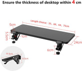 OUGIC Ergonomics Desk Extender Tray, 29.5"X9.5" Punch-Free Clamp On, Foldable Keyboard Drawer Tray, Table Mount Arm Wrist Rest Shelf, Computer Elbow Arm Support