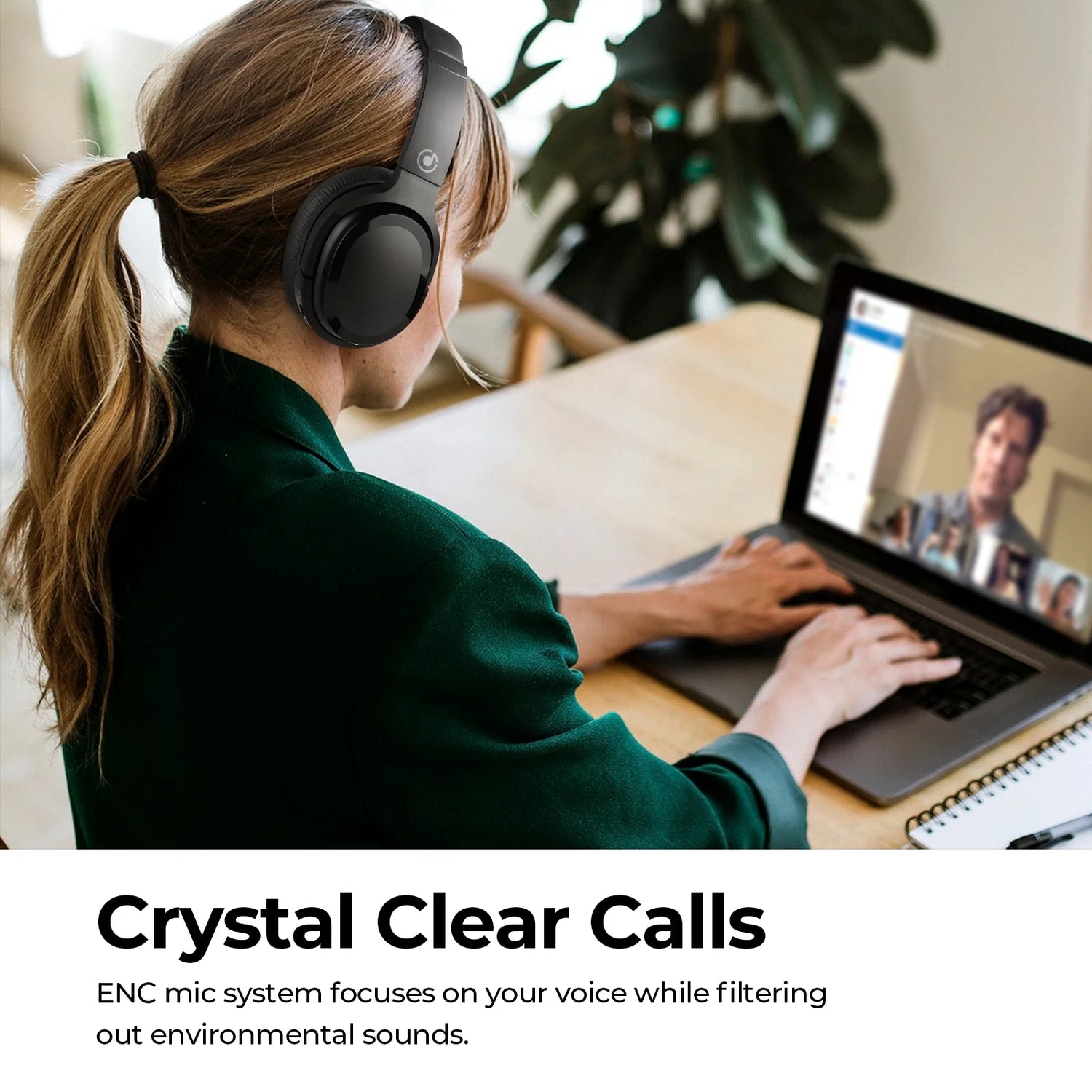 Wireless Headphones Active Noise Cancelling over Ear with Travel Case 30H Playtime