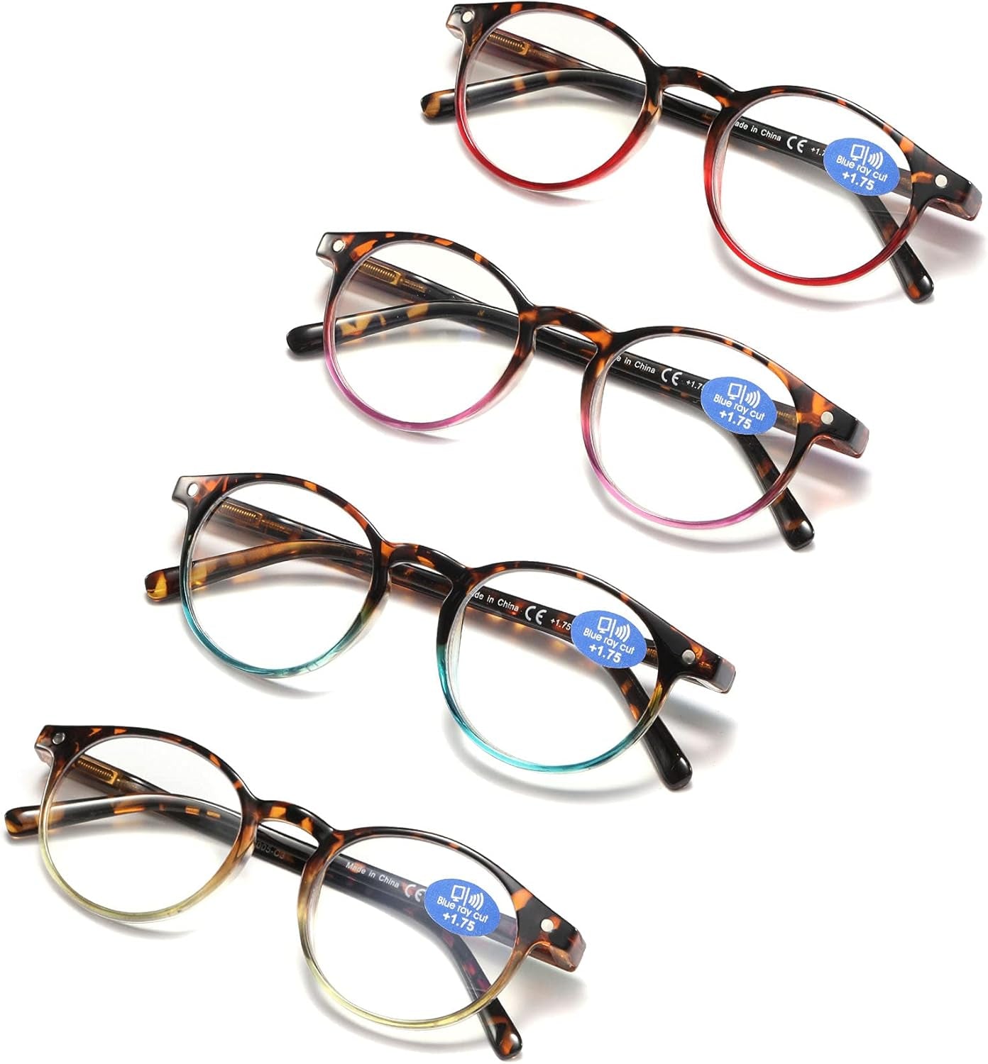 Reading Glasses for Women - Blue Light Blocking Ladies Spring Hinge Readers with Pouches anti Eyestrain/Glare Women&
