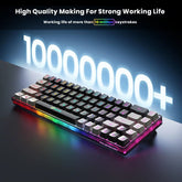Wireless Gaming Keyboard Rechargeable Backlit Gaming Keyboard 68 Keys English/Spanish Layout 2.4G Keyboard for PC
