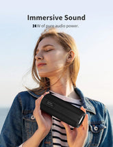 Portable Bluetooth Speaker, Wireless Speaker with Deep Bass Sound, Outdoor Speakers with Bluetooth 5.0, 30H Playtime, Dual Pairing for Home,Party