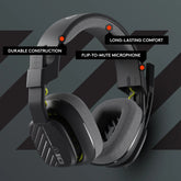 ASTRO A10 Gaming Headset Gen 2 Wired Headset - Over-Ear Gaming Headphones with Flip-To-Mute Microphone, 32 Mm Drivers, Compatible with Xbox, PC, Black