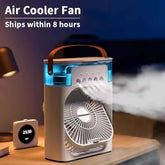 3 in 1 Air Cooler Fan - portable air conditioner and humidifier, sleek design with LED night light