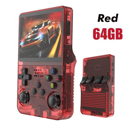 128G  Retro Handheld Video Game Console Linux System 3.5 Inch IPS Screen R35S Pro Portable Pocket Video Player 64GB Games