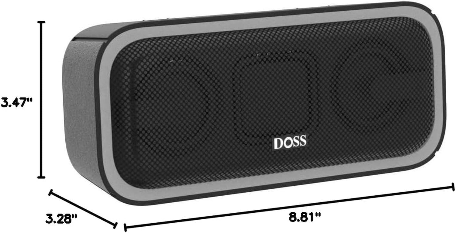 Soundbox Pro+ Bluetooth Speaker, Immersive 24W Stereo Sound with Booming Bass, IPX6 Waterproof, 15H Playtime, Mixed Colors Lights, Christmas and White Elephant Gift for Adults, Men, Women-Black