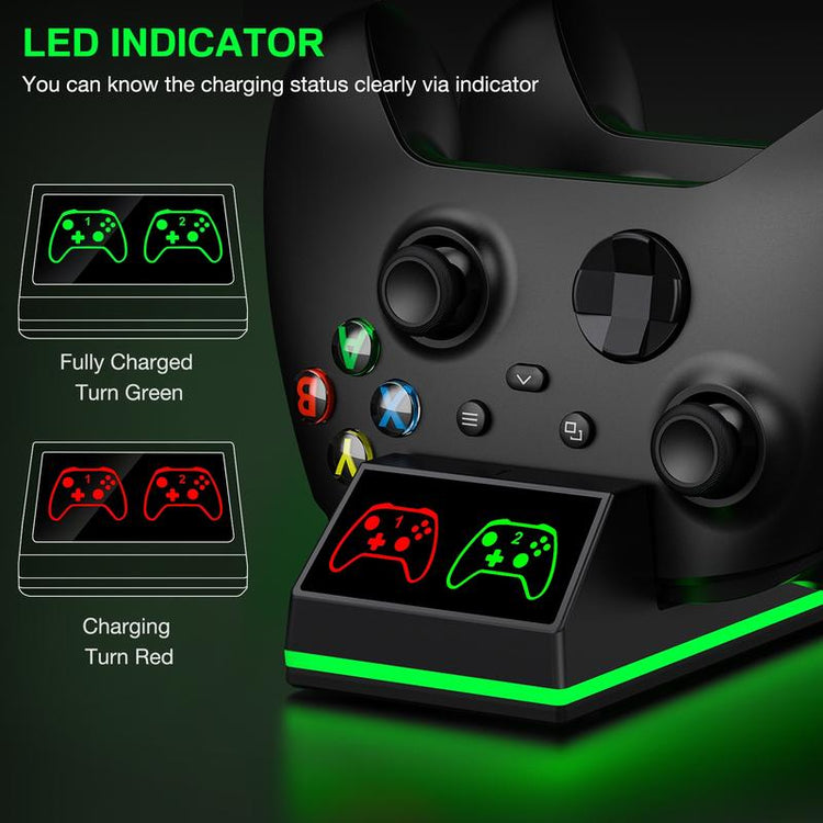 Controller Charging Station with 2 X 4320Mwh Rechargeable Battery Packs for Xbox Series