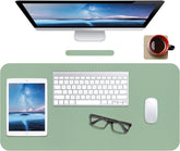 Leather Desk Pad Protector,Non-Slip Mouse Pad,Laptop Desk Pad,Office Mouse Mat,Waterproof Leather Desk Blotter,Desk Writing Pad for Office and Home (M-Green,30"X14")