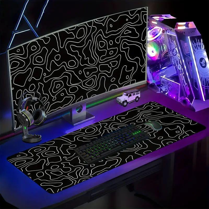 Large Non-Slip Line Pattern Gaming Mouse Mat